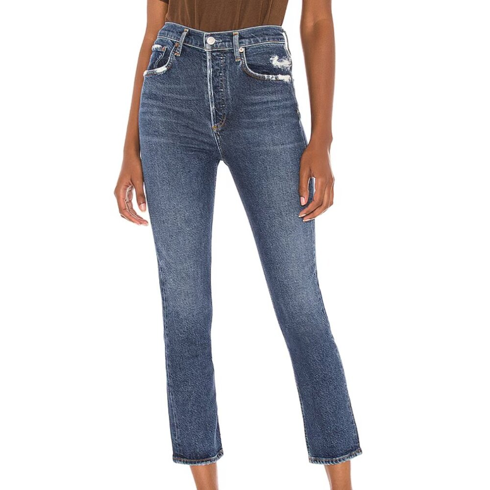 AGOLDE Riley Jeans, High Rise Straight Crop, 26, Pastime, LIKE NEW, Gently Worn